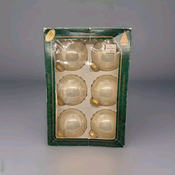 Vintage Christmas By Krebs Tree Ornament Glass Decoration Ball Glazed Bisque - Picture 1 of 5